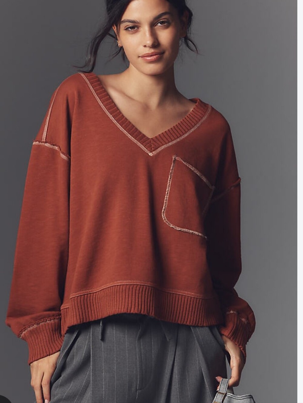 Pilcro MONTANA Pocket Knit Pullover Sweater